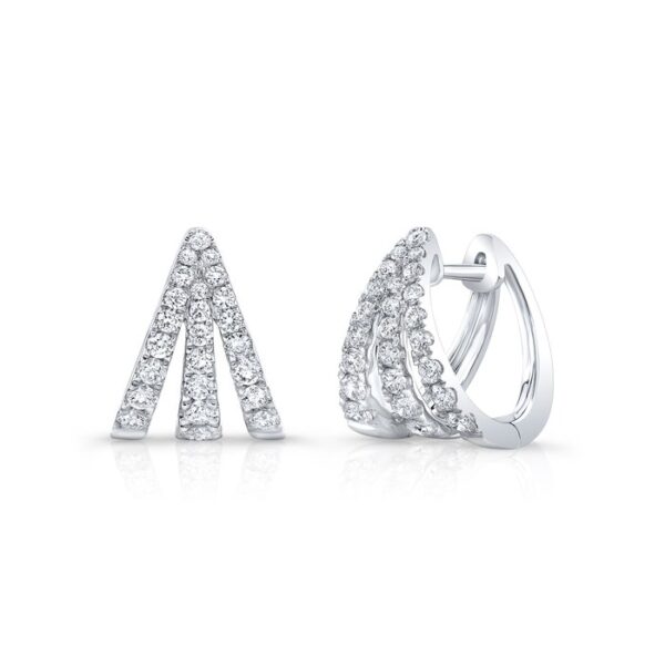 3-Row Huggie Earrings
