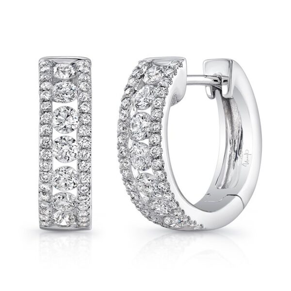 3-Row Huggie Earrings
