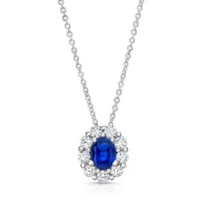 Oval Shaped Diamond Pendant