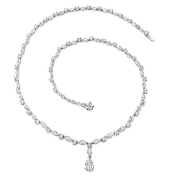 Pear Shaped Diamond Drop Necklace