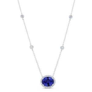 Drop Oval Shaped Tanzanite Drop Pendant