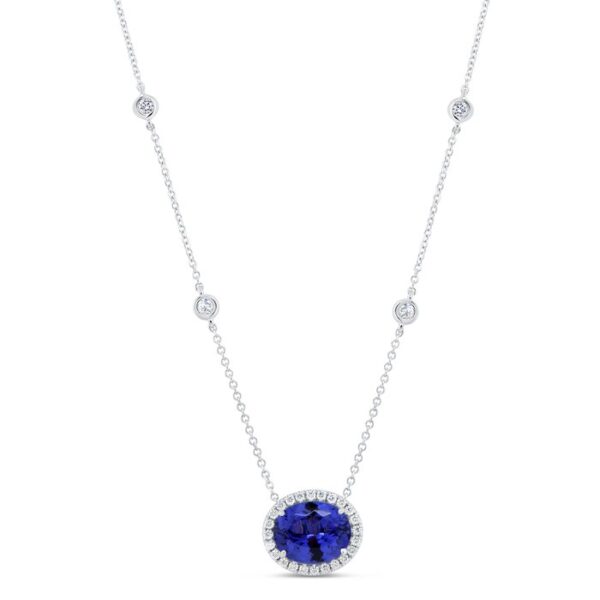 Drop Oval Shaped Tanzanite Drop Pendant