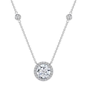 Solitaire Round Diamond Brooch Pendant