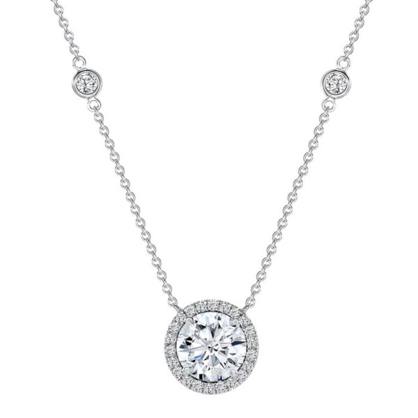 Solitaire Round Diamond Brooch Pendant