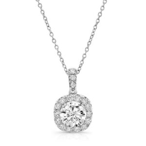 Halo Round Drop Pendant