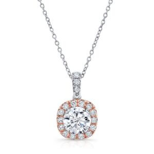 Halo Round Drop Pendant