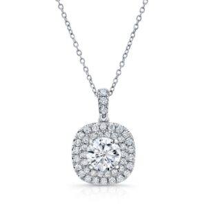 Halo Round Drop Pendant
