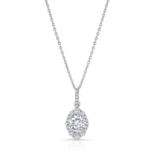 Halo Round Drop Pendant