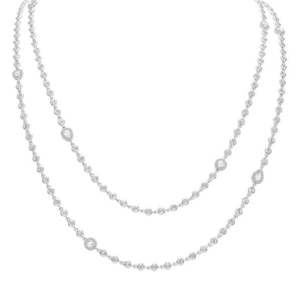 Diamonds-by-the-Yard Necklace with Pear-Shaped