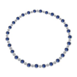 Round Blue Sapphire Opera Necklace