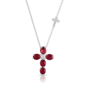 Cross Round Ruby Religious Pendant