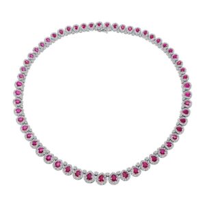 Pear Shaped Ruby Necklace