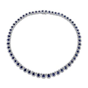 Pear Shaped Blue Sapphire Necklace