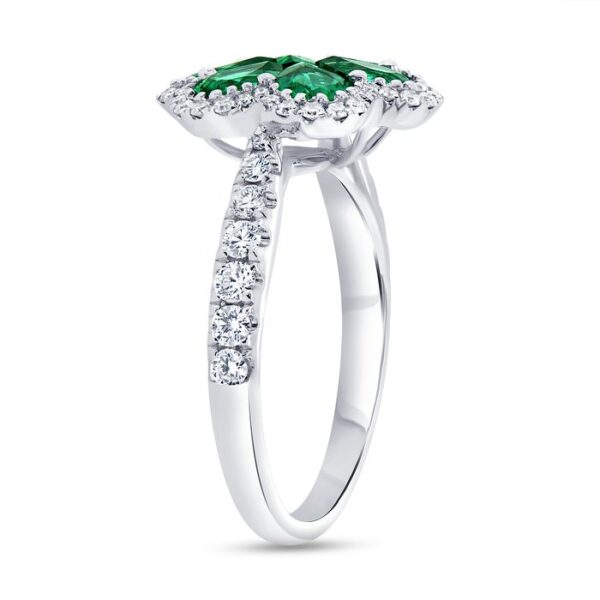 Floral Round Emerald Fashion Ring - Image 2