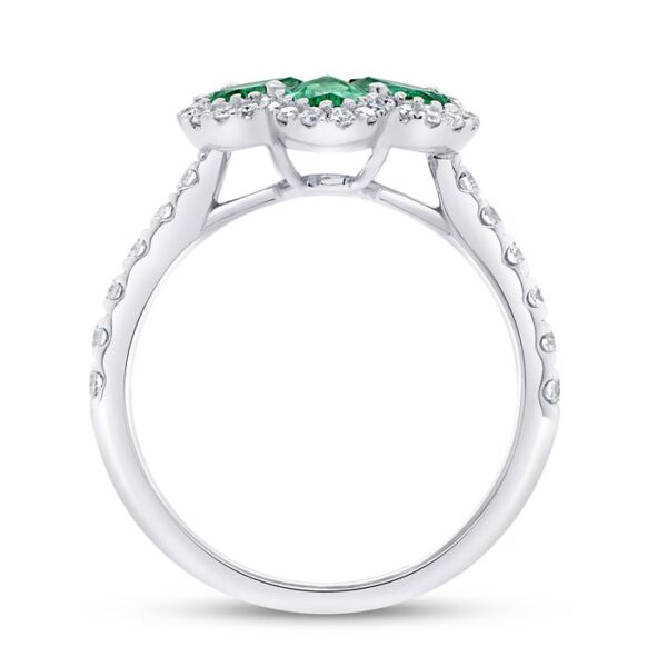 Floral Round Emerald Fashion Ring - Image 3