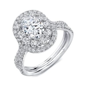 Double-Halo Oval Shaped Engagement Ring