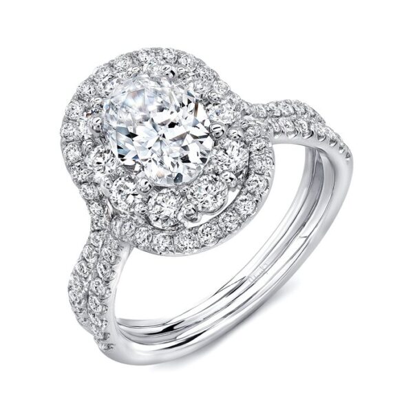 Double-Halo Oval Shaped Engagement Ring