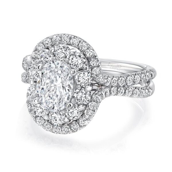 Double-Halo Oval Shaped Engagement Ring - Image 3