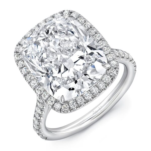 Halo Cushion Cut Diamond Engagement Ring