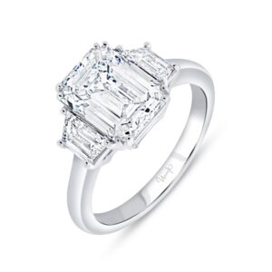 Three-Stone Emerald Cut Diamond Engagement Ring