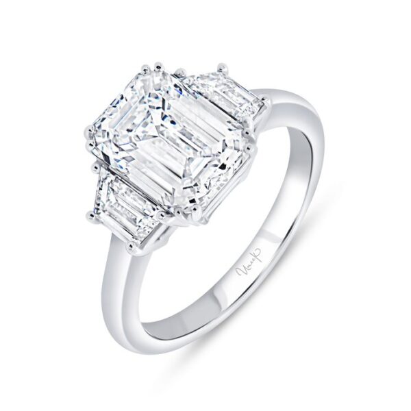 Three-Stone Emerald Cut Diamond Engagement Ring