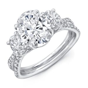 Three-Stone Oval Shaped Engagement Ring
