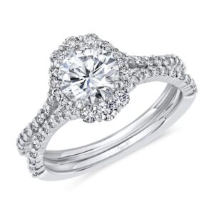 Halo Round Diamond Engagement Ring