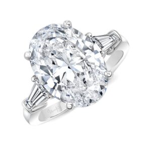 Three-Stone Oval Shaped Diamond Engagement Ring