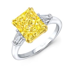 Three-Stone Radiant Yellow Diamond Engagement Ring