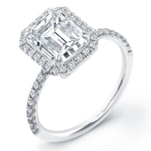 Halo Emerald Cut Engagement Ring