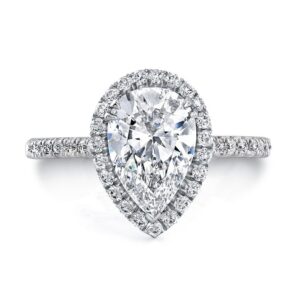 Halo Pear Shaped Engagement Ring