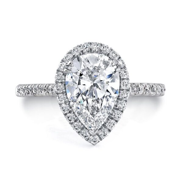 Halo Pear Shaped Engagement Ring
