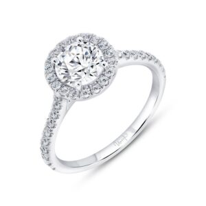 Single-Halo Round Engagement Ring