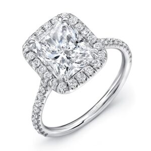 Halo Cushion Cut Engagement Ring