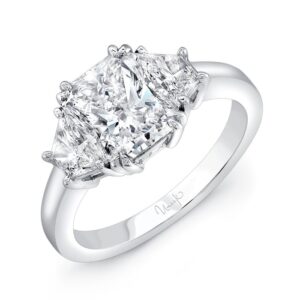Three-Stone Radiant Diamond Engagement Ring