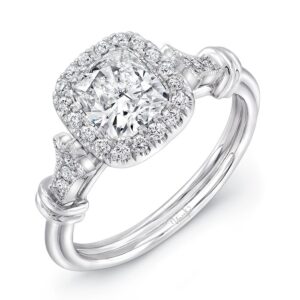 Halo Cushion Cut Diamond Engagement Ring