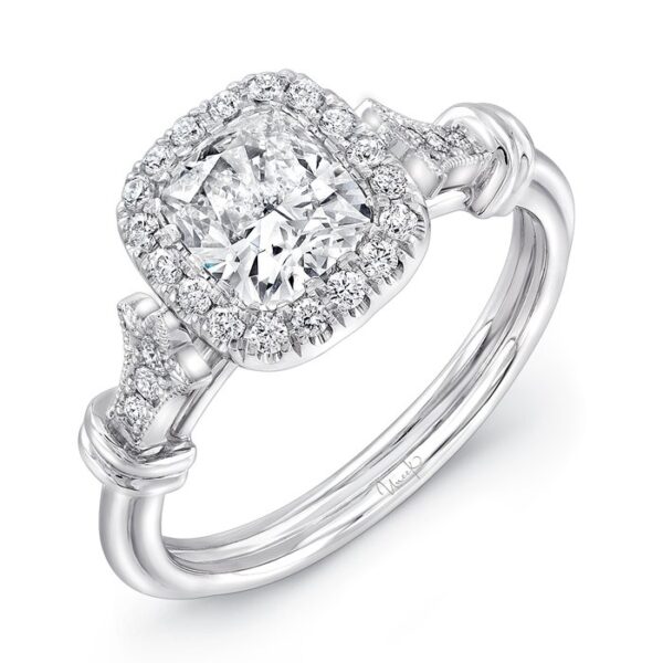 Halo Cushion Cut Diamond Engagement Ring