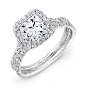 Halo Princess Cut Engagement Ring