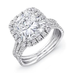 Halo Cushion Cut Yellow Diamond Engagement Ring