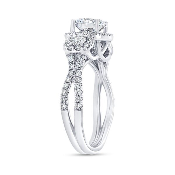 3-Stone-Halo Engagement Ring - Image 2