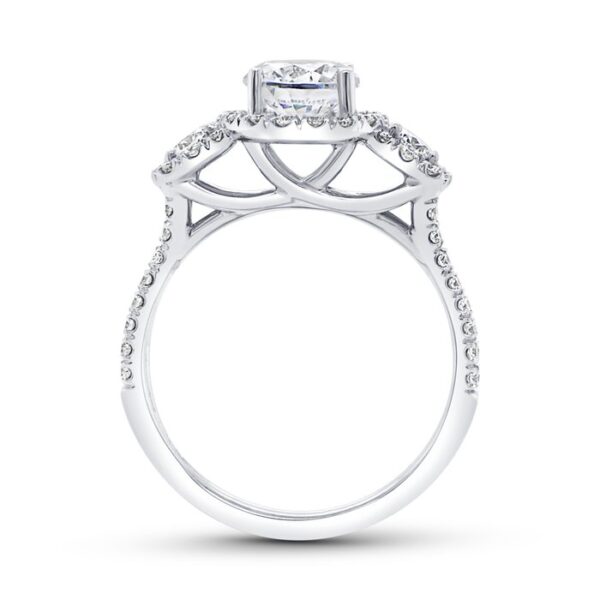 3-Stone-Halo Engagement Ring - Image 3