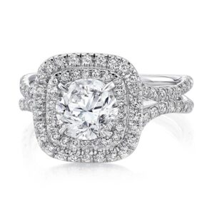 Double-Halo Round Engagement Ring