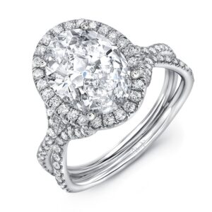 Halo Oval Shaped Diamond Engagement Ring