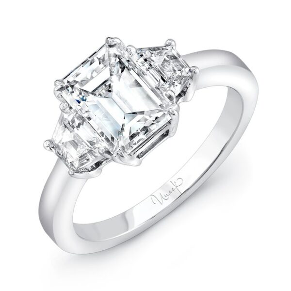Three-Stone Emerald Cut Diamond Engagement Ring