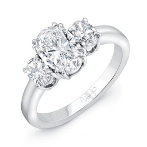 Three-Stone Oval Shaped Diamond Engagement Ring
