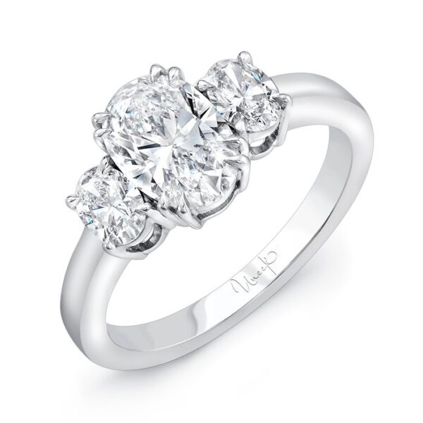 Three-Stone Oval Shaped Diamond Engagement Ring