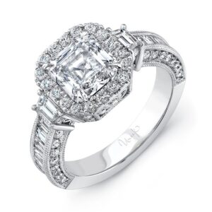 Halo Asscher Engagement Ring
