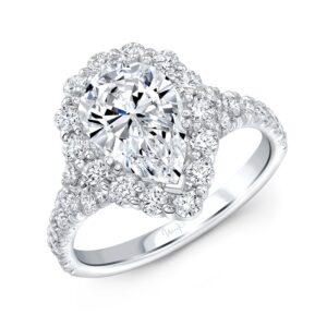 Halo Pear Shaped Engagement Ring