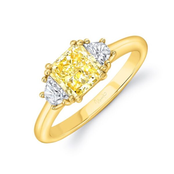 Three-Stone Radiant Yellow Diamond Engagement Ring