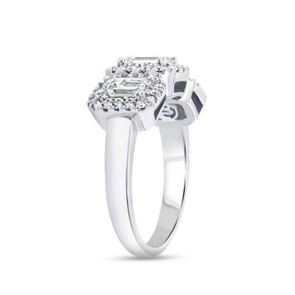 Halo Emerald Cut Diamond Engagement Ring - Image 2
